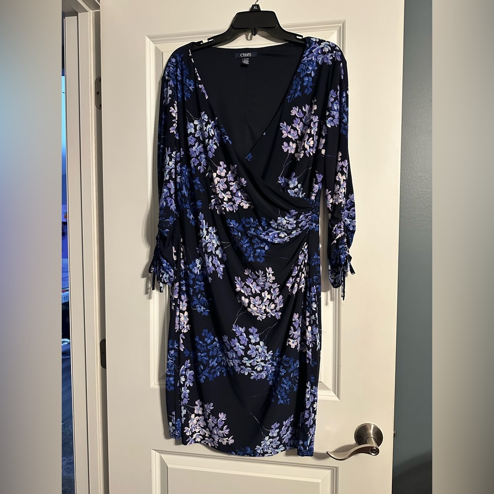 Chaps Women's Blue Floral Dress